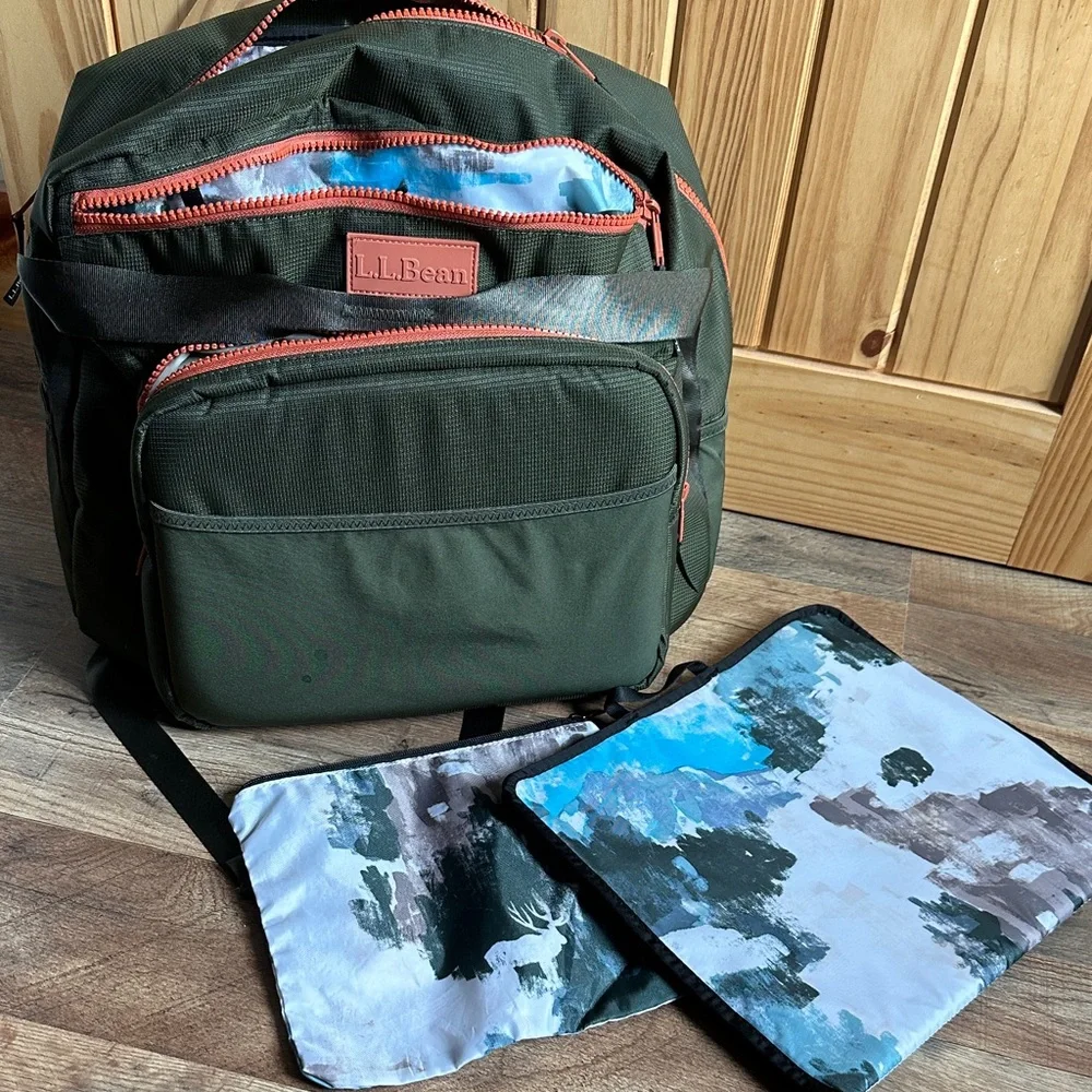 L.L. Bean Olive Green Diaper Backpack
